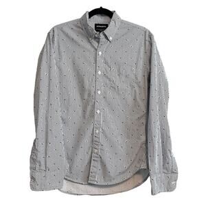 Bonobos Novelty Ski Print Button Down Dress Shirt Size S Slim Fit Blue White
